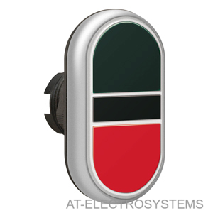 LPCB7112 Двойная кнопка нажатия, 2 плоских кнопки с пружинным возвратом, цвет черный/красный