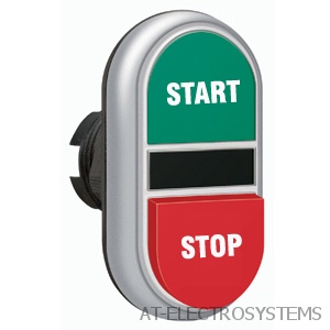 LPCBL7233 Двойная кнопка нажатия с белой подстветкой, цвет зеленый/красный, символ START-STOP