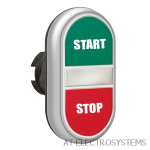 LPCBL7133 Двойная кнопка нажатия с белой подстветкой, цвет зеленый/красный, символ START-STOP