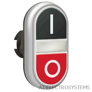 LPCBL7122 Двойная кнопка нажатия с белой подстветкой, цвет черный/красный, символ &quot;I-O&quot;