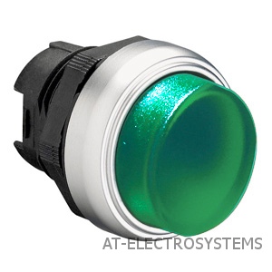 LPCQL203 Кнопка двойного нажатия с подсветкой , выступающая, цвет зеленый
