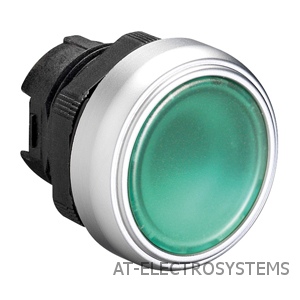 LPCQL103 Толкатель кнопки двойного нажатия с возможностью установки подсветки, плоская, цвет зеленый