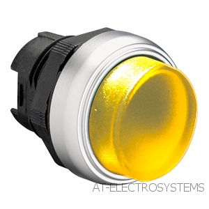 LPCBL205 Нажимная кнопка с подсветкой, выступающая, без монт. переходника, пружинный возврат, цвет желтый