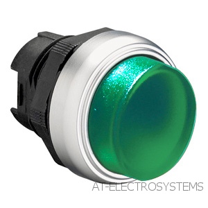 LPCBL203 Нажимная кнопка с подсветкой, выступающая, без монт. переходника, пружинный возврат, цвет зеленый