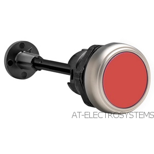 LPCR1004 Нажимная кнопка с пружинным возвратом, плоская, в комплекте с монт. переходником и стержнем, красная